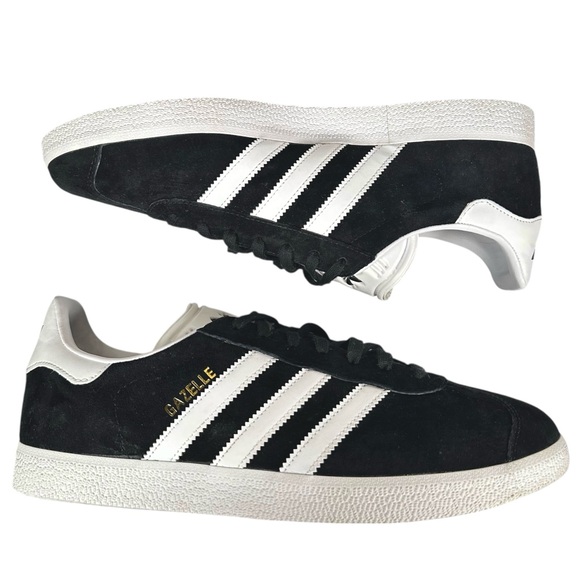 ADIDAS Gazelle Classic Shoes in Iconic Core Black / White / Gold Metallic - Picture 13 of 13